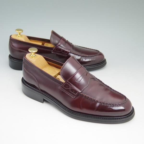 極美品★ヤンコ SIZE 7【★馬革/ホースレザー仕様】バーガンディー/OSLO/コインローファー/24800/939/83301011/HORSE/YANKO★b673