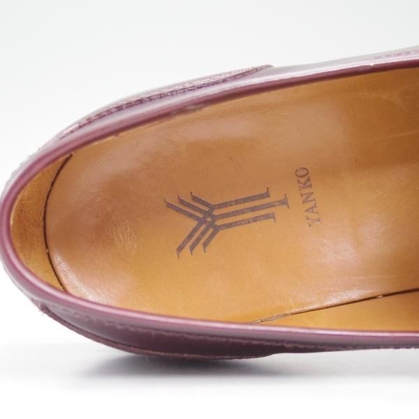 極美品★ヤンコ SIZE 7【★馬革/ホースレザー仕様】バーガンディー/OSLO/コインローファー/24800/939/83301011/HORSE/YANKO★b673