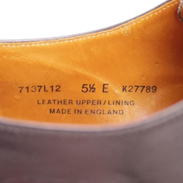 極上★クロケット＆ジョーンズ 5.5E【★(英)ポールセンスコーン別注/Poulsen Skone】Vフロント/プレーントゥ/Crockett＆Jones★b675