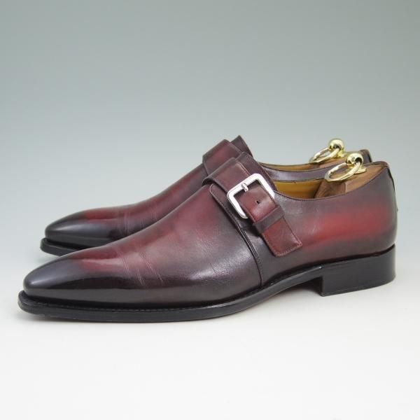 極上★(伊)ナポリターノ ラケーレ SIZE 7【★定価15万円程度】バーガンディー/モンクストラップ/NAPOLITANO RACHELE★b677