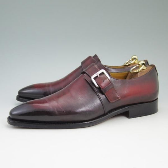 極上★(伊)ナポリターノ ラケーレ SIZE 7【★定価15万円程度】バーガンディー/モンクストラップ/NAPOLITANO RACHELE★b677