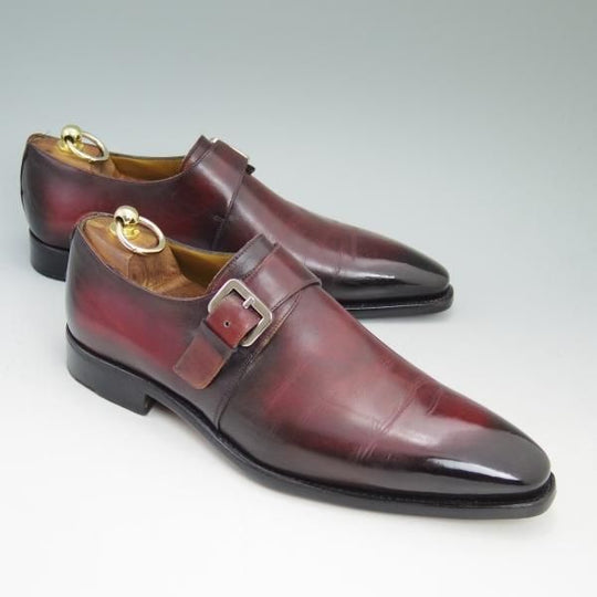 極上★(伊)ナポリターノ ラケーレ SIZE 7【★定価15万円程度】バーガンディー/モンクストラップ/NAPOLITANO RACHELE★b677