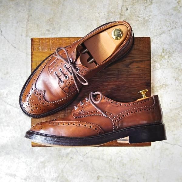 極上★トリッカーズ SIZE 8【★BOURTON/バートン/M5633】カントリーシューズ/短靴/フルブローグ/Tricker's★b681