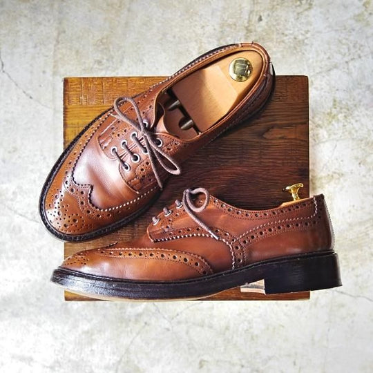 極上★トリッカーズ SIZE 8【★BOURTON/バートン/M5633】カントリーシューズ/短靴/フルブローグ/Tricker's★b681