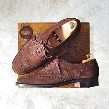 新品★(英)グレンソン 8FX【★超希少!!カバ革/GENUINE HIPPO】デッドストック品/6029-22/ビンテージ/フルブローグ/GRENSON★b689