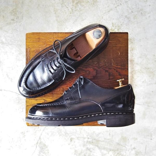 極上★パラブーツ SIZE 6【★旧ロゴ/CHAMBORD/シャンボード】リスレザー/NOIR/TEXソール/Uチップ/Paraboot★b692