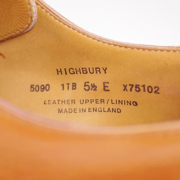 極上★クロケット＆ジョーンズ 5.5E【★ハイバリー/HIGHBURY】348ラスト/Vフロント/プレーントゥ/Crockett＆Jones★b697