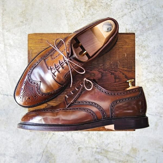 美品★クロケット＆ジョーンズ US9.5/UK9【★希少色!!コードバン/ブラウン/茶】ラルフローレン別注/Ralph Lauren/Crockett＆Jones★b703