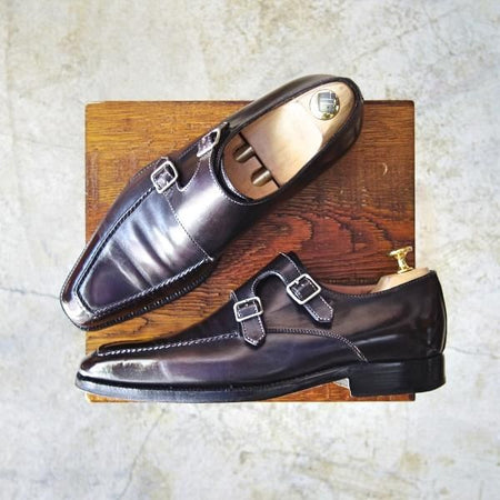 極上★(伊)ステファノビ SIZE 7【★グッドイヤーウェルテッド製法/ISETAN別注】ダブルモンク/Uチップ/伊勢丹/STEFANOBI★b709