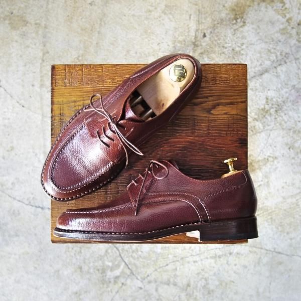 希少 ブラックラピド製法 CLASSICOライン ダービー シボ革Santoni 極美品☆サントーニ SIZE 5.5【☆ブラックラピド製法/CLASSICOライン