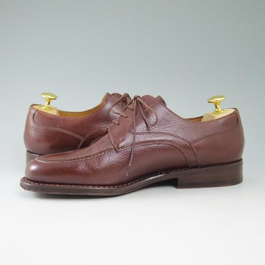 極美品★サントーニ SIZE 5.5【★ブラックラピド製法/CLASSICOライン】Uチップ/シボ革/スコッチグレイン/ヒドゥンチャネル/Santoni★b713