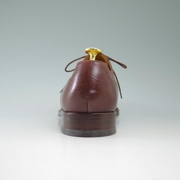 極美品★サントーニ SIZE 5.5【★ブラックラピド製法/CLASSICOライン】Uチップ/シボ革/スコッチグレイン/ヒドゥンチャネル/Santoni★b713