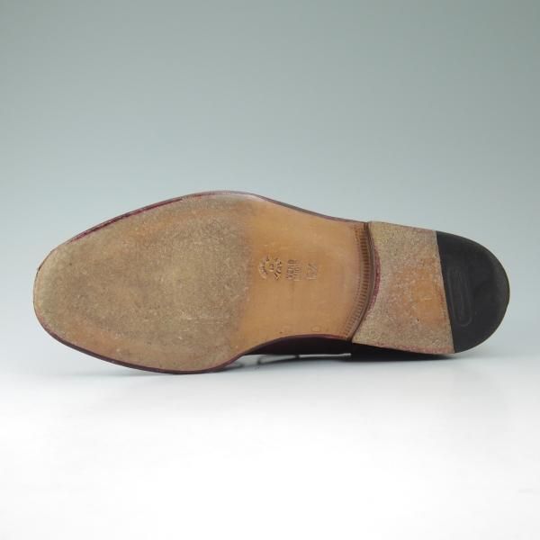 極美品★サントーニ SIZE 5.5【★ブラックラピド製法/CLASSICOライン】Uチップ/シボ革/スコッチグレイン/ヒドゥンチャネル/Santoni★b713