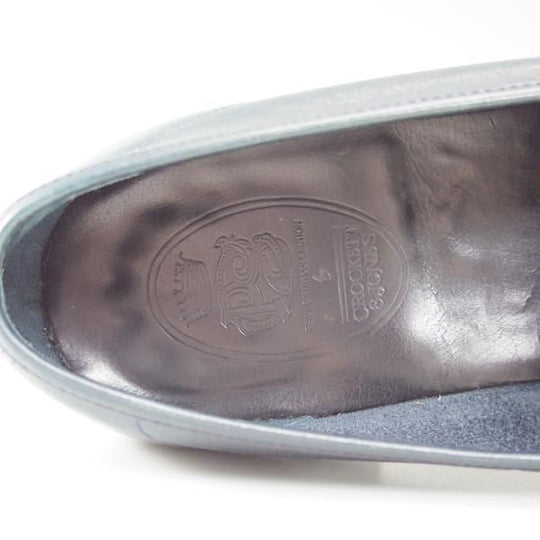 美品★クロケット＆ジョーンズ 7.5E【★ポールスミス コレクション別注/Paul Smith】ネイビー/コインローファー/Crockett＆Jones★b714