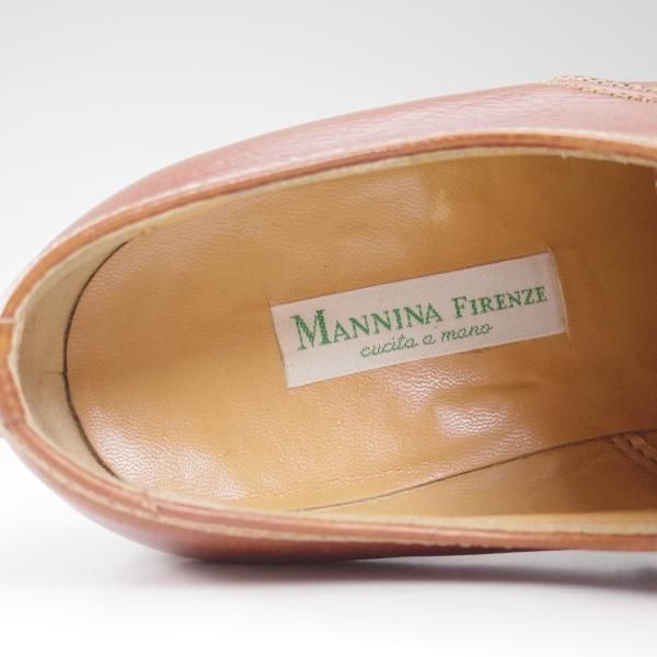 極上★(伊)マンニーナ(レディース) SIZE 38【★ストレートチップ/スコッチグレイン】シボ革/カーフ/MANNINA★b717