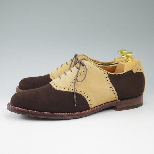 極美品★オールデン 9D【★(米)The Shoe Mart別注】99220F/バリーラスト/スエード/コンビ/サドルシューズ/Bootmaker Edition/Alden★b720