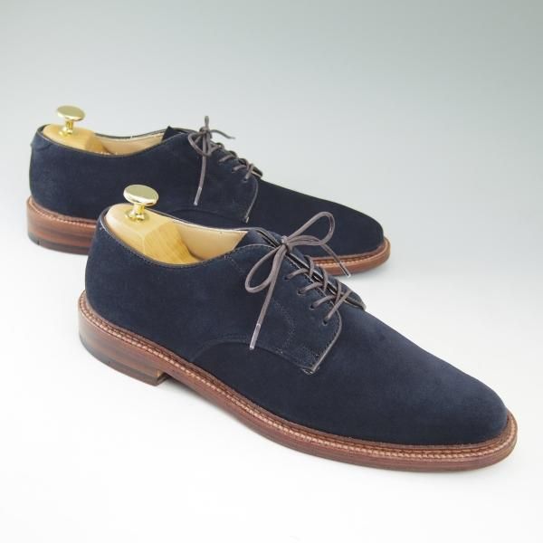 極美品★オールデン 7.5D【★希少!!アンライニング仕様】バリーラスト/29331F/スエード/プレーントゥ/Alden★b722