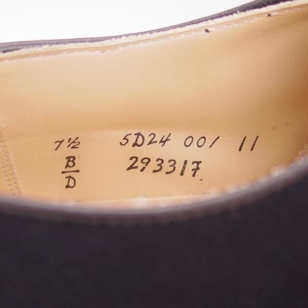 極美品★オールデン 7.5D【★希少!!アンライニング仕様】バリーラスト/29331F/スエード/プレーントゥ/Alden★b722