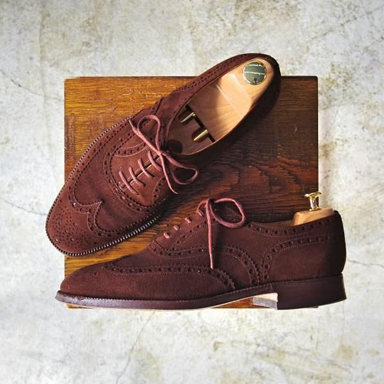 極上★チャーチ 80F/UK8【★希少!!アンテロープ革/REAL CAPE BUCK/旧チャーチ】73ラスト/3都市ロゴ/スエード/フルブローグ/Church's★b724