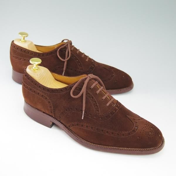 極上★チャーチ 80F/UK8【★希少!!アンテロープ革/REAL CAPE BUCK/旧チャーチ】73ラスト/3都市ロゴ/スエード/フルブローグ/Church's★b724