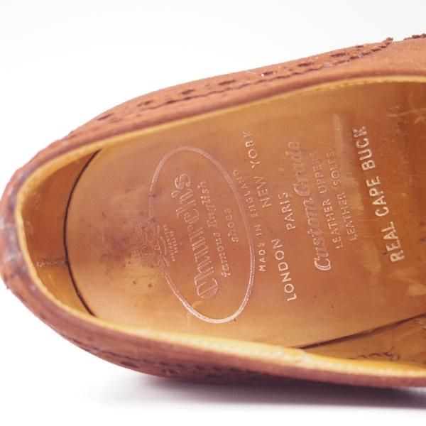 極上★チャーチ 80F/UK8【★希少!!アンテロープ革/REAL CAPE BUCK/旧チャーチ】73ラスト/3都市ロゴ/スエード/フルブローグ/Church's★b724