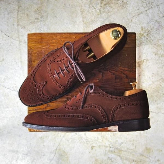 極上★チャーチ 75F/UK7.5【★チェットウィンド/CHETWYND】173ラスト/4都市ロゴ/スエード/フルブローグ/Church's★b726