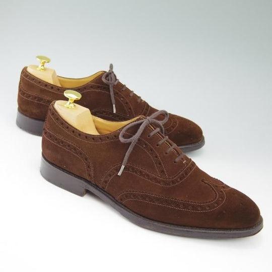 極上★チャーチ 75F/UK7.5【★チェットウィンド/CHETWYND】173ラスト/4都市ロゴ/スエード/フルブローグ/Church's★b726