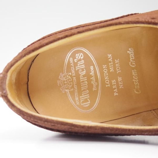 極上★チャーチ 75F/UK7.5【★チェットウィンド/CHETWYND】173ラスト/4都市ロゴ/スエード/フルブローグ/Church's★b726