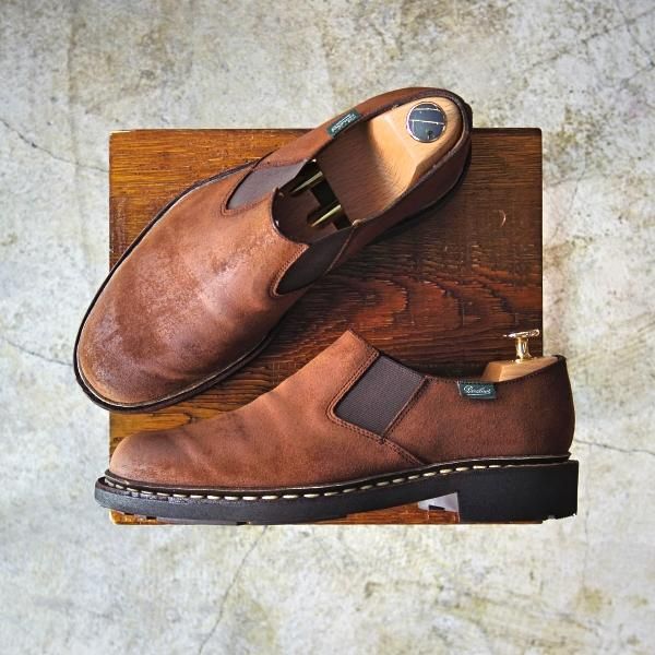 極上★パラブーツ SIZE 6【★ワックススエード仕様/PHOTON/フォトン】TEXソール/スリッポン/サイドゴアシューズ/Paraboot★b729