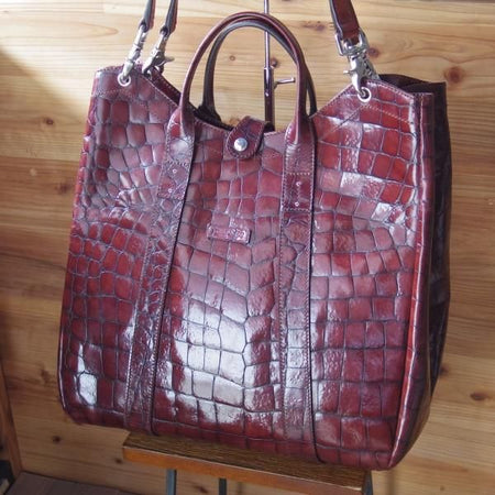 ★ダニエル&ボブ【★クロドーロ/2WAY CULODORO/コッコーネ/COCCONE】メンズ レザー トート バッグ/クロコ型押し/Daniel&Bob★N4962