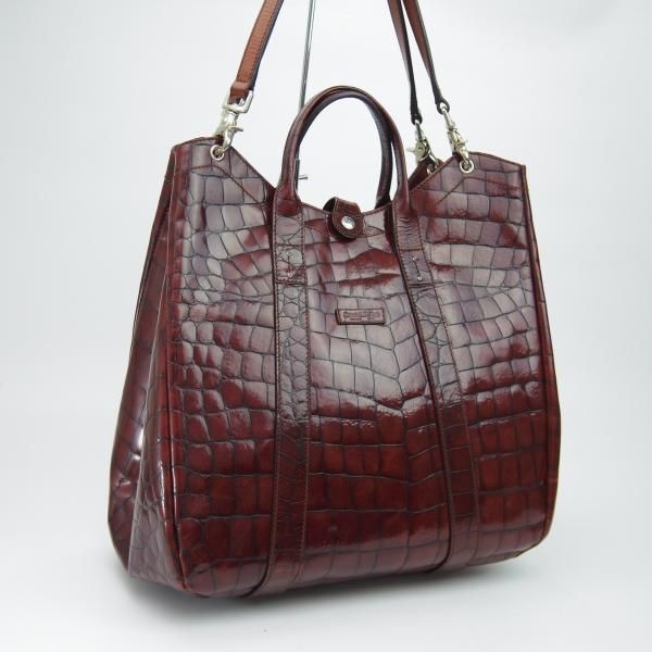 ★ダニエル&ボブ【★クロドーロ/2WAY CULODORO/コッコーネ/COCCONE】メンズ レザー トート バッグ/クロコ型押し/Daniel&Bob★N4962