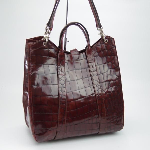 ★ダニエル&ボブ【★クロドーロ/2WAY CULODORO/コッコーネ/COCCONE】メンズ レザー トート バッグ/クロコ型押し/Daniel&Bob★N4962