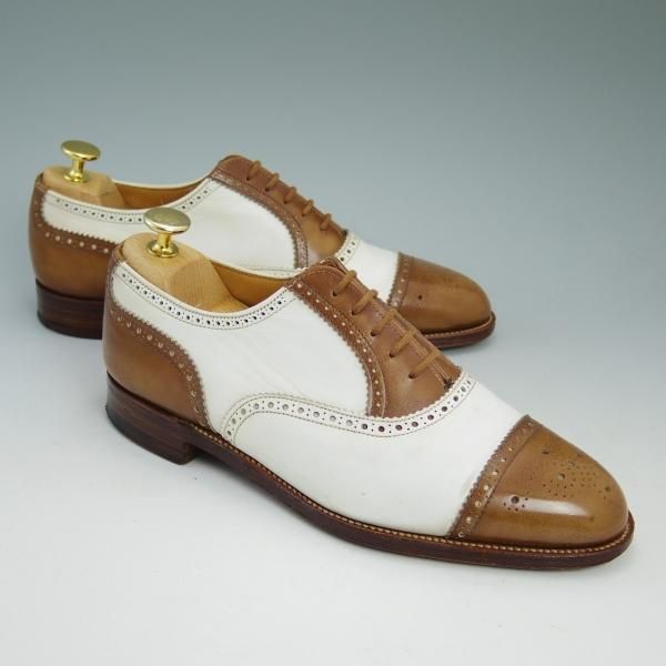 極上★ロイドフットウェア 5.5E【★コンビカラー/英国製】セミブローグ/カーフ/Lloyd Footwear★b758