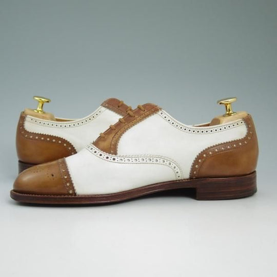 極上★ロイドフットウェア 5.5E【★コンビカラー/英国製】セミブローグ/カーフ/Lloyd Footwear★b758