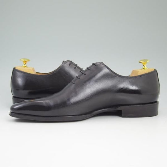 美品★(伊)サントーニ SIZE 6.5【★ホールカット/7857】カーフ/Santoni★b777