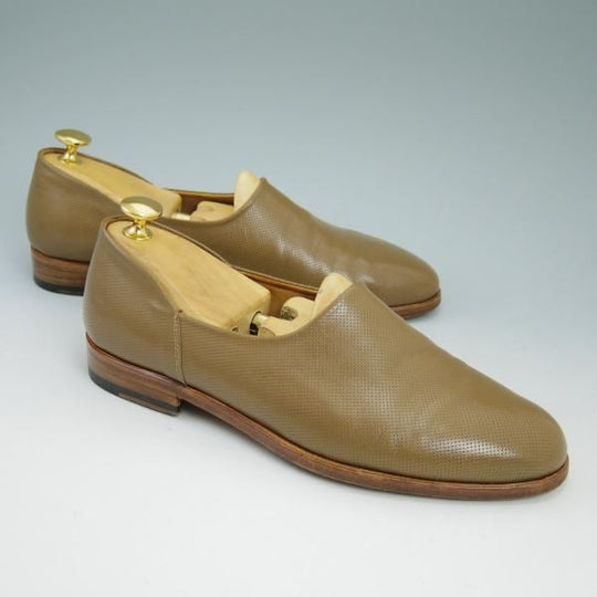 美品★(伊)F.LLIジャコメッティ SIZE 39【★スリッポン/FG294】ローファー/パンチングレザー/フラテッリ/Giacometti★b778