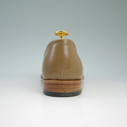 美品★(伊)F.LLIジャコメッティ SIZE 39【★スリッポン/FG294】ローファー/パンチングレザー/フラテッリ/Giacometti★b778