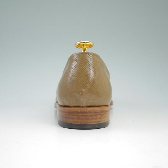 美品★(伊)F.LLIジャコメッティ SIZE 39【★スリッポン/FG294】ローファー/パンチングレザー/フラテッリ/Giacometti★b778