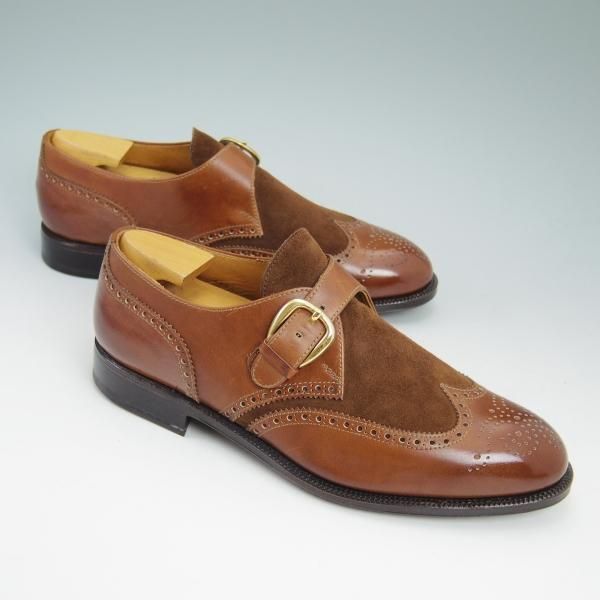 未使用★ヤンコ UK7程度/SIZE 25.5【★グッドイヤーウェルテッド製法/コンビ仕様】モンクストラップ/cosido goodyear/YANKO★b783