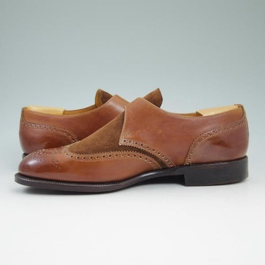 未使用★ヤンコ UK7程度/SIZE 25.5【★グッドイヤーウェルテッド製法/コンビ仕様】モンクストラップ/cosido goodyear/YANKO★b783