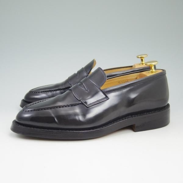 極美品★トリッカーズ SIZE 6.5【★コードバン仕様/濃紺〜ほぼ黒/ダークネイビー色/M7167】コインローファー/Tricker's★b784