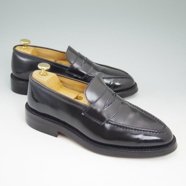 極美品★トリッカーズ SIZE 6.5【★コードバン仕様/濃紺〜ほぼ黒/ダークネイビー色/M7167】コインローファー/Tricker's★b784