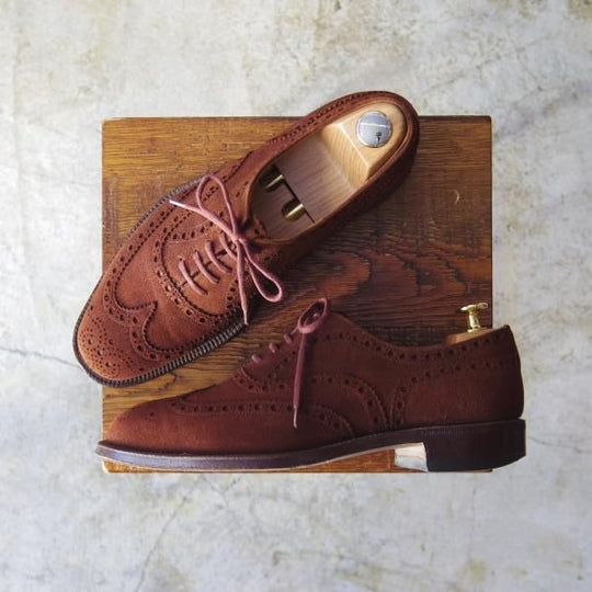 ★チャーチ 60F/UK6【希少!!アンテロープ革/REAL CAPE BUCK/旧★チャーチ】73ラスト/3都市ロゴ/スエード/フルブローグ/Church's★b789