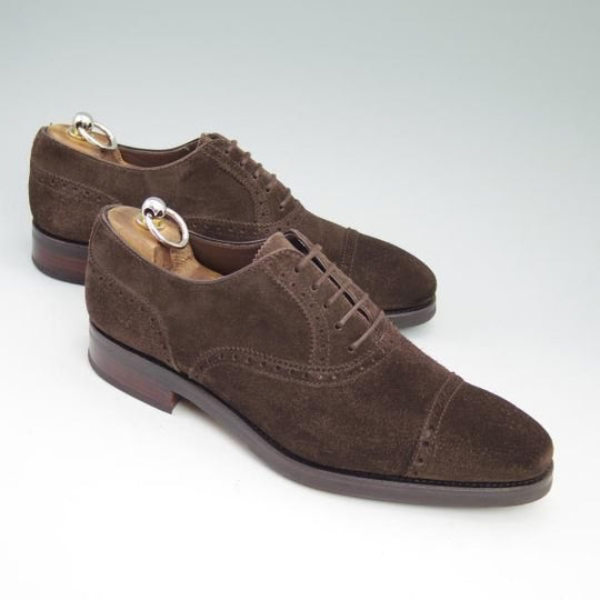 極美品★CARMINA/カルミナ SIZE 7.5【★スエード/セミブローグ】10051/RAIN/ANTE/GOMA/MARRON★b792