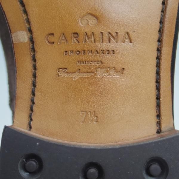 極美品★CARMINA/カルミナ SIZE 7.5【★スエード/セミブローグ】10051/RAIN/ANTE/GOMA/MARRON★b792