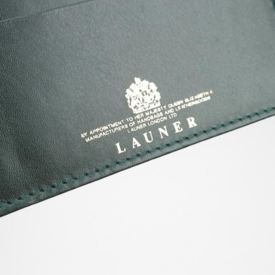 未使用★(英)LAUNER/ロウナー【★濃茶×緑/2トーン/名刺入れ】ダークブラウン×グリーン/レザー/カードケース★b794