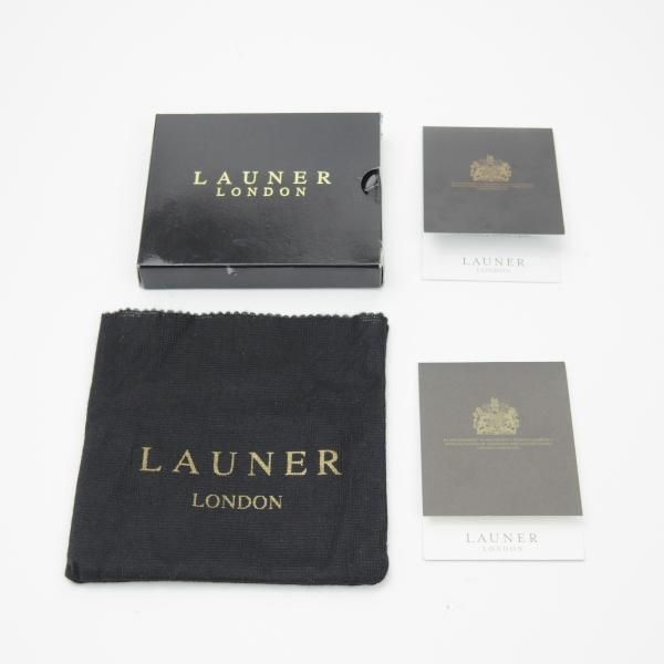 LAUNER ブラック 名刺入れ レザー 未使用☆(英)LAUNER/ロウナー【☆濃茶×緑/2トーン/名刺入れ】ダーク