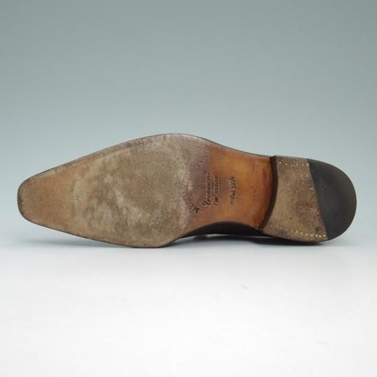 極上★(伊)メッカリエロ SIZE 7【★スキンステッチ/パティ—ヌ】フルストラップ/コインローファー/メッカリエッロ/MECCARIELLO★b796