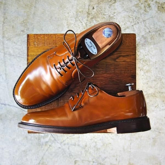 極上★チャーチ 85F/UK8.5【★シャノン/SHANNON/103ラスト】4都市ロゴ/ポリッシュドバインダーカーフ/プレーントゥ/Church's★b802