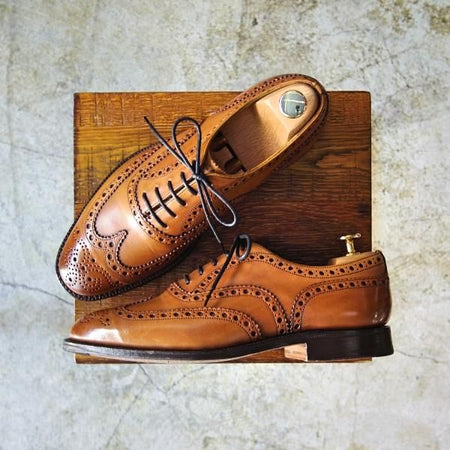 美品★チャーチ 65F/UK6.5【★復刻版73ラスト/バーウッド同系モデル/BRISBANE】ブリスベン/BURWOOD/フルブローグ/Church's★b804